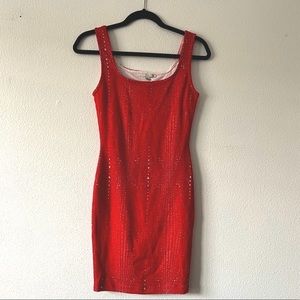 Haute Monde Red Sparkle Mini Dress